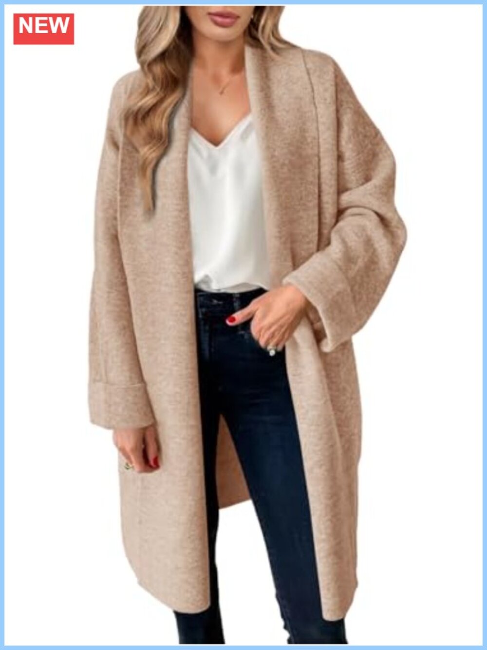 Chunky Knit Long Cardigan Coatigan Oversized Open Front Sweater